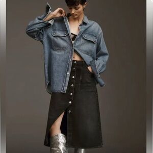 Citizens Of Humanity Skirts | Black Denim Button-Down Skirt EUC sz 26